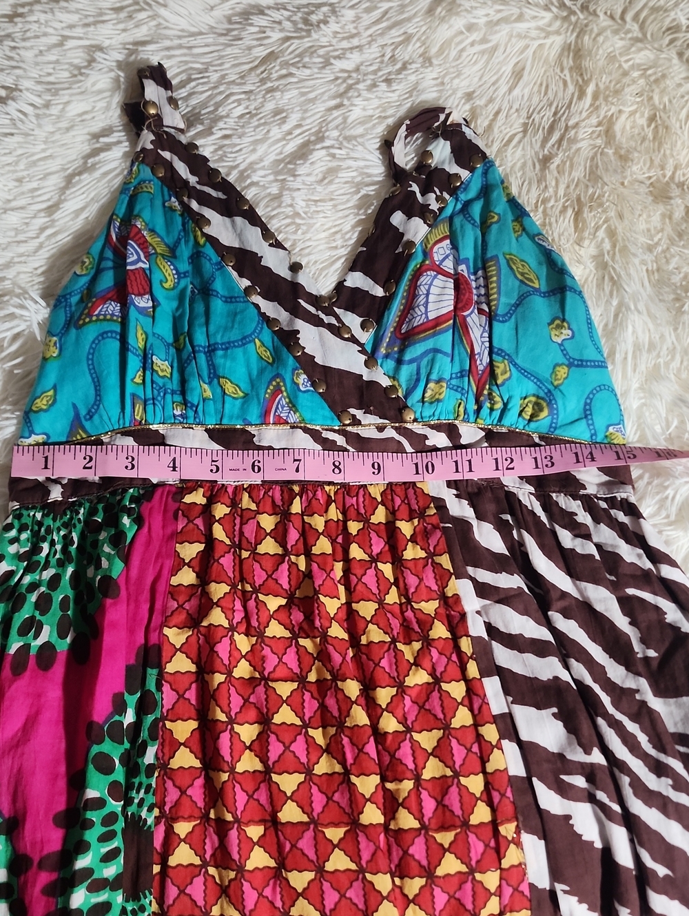 Boho Multi-Color Patchwork Maxi Dress - Picture 11 of 13